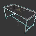 Simple Modern Dining Table Set with Gray Tabletop and Metal Legs for Home Dining Room