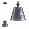Modern Transparent Pleated Glass Shade Pendant Lights Hanging In Contemporary Design
