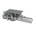 Industrial Mechanical Device Featuring Silver Metal Structure Cylindrical Component And Connecting Parts On Top Platform