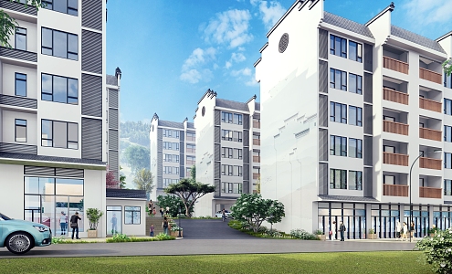 Multi-storey residence in new Chinese residential area 3d model