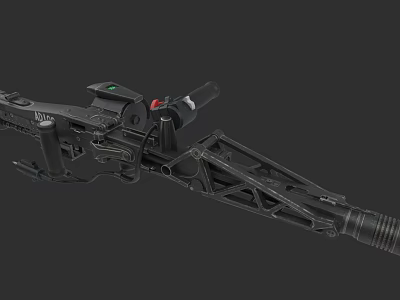 Black Military Machine Gun With Tripod Stand And Sight Mechanism Design 3d model