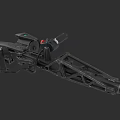 Black Military Machine Gun With Tripod Stand And Sight Mechanism Design