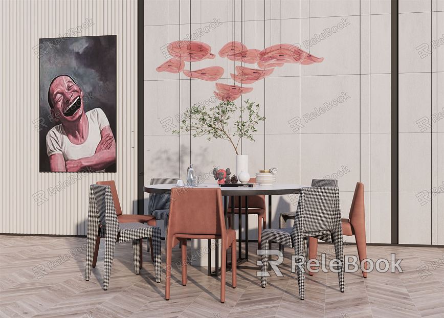 Modern Dining Table and Chair Combination model