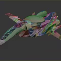 Futuristic Sleek Aircraft Design With Cockpit Angular Wings Metallic Finish And Black Accents