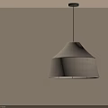 Modern Minimalist Pendant Light With Beige Linen Shade And Grid Pattern Design 3d model