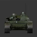 Military Armored Tank Vehicle In Green With Cannon Tracks And Turret
