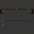 Rustic Wooden Furniture Frame With Crossed Supports And Rectangular Structure