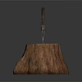 Old Fashioned Axe With Wooden Handle Stuck In Rough Round Tree Stump 3d model
