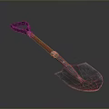 Industrial Shovel With Black Handle Red Grip And Heavy Duty Metal Blade