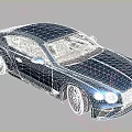 Blue Luxury Coupe With Sleek Design Black Wheels And Light Interior