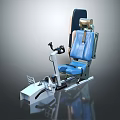 Functional Recliner Chair with Adjustable Backrest Footrest and Blue Cushion Metal Frame Design