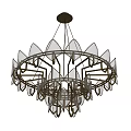 Crystal Chandelier Modern Design With Metal Frame And Geometric Crystal Petal Pendants