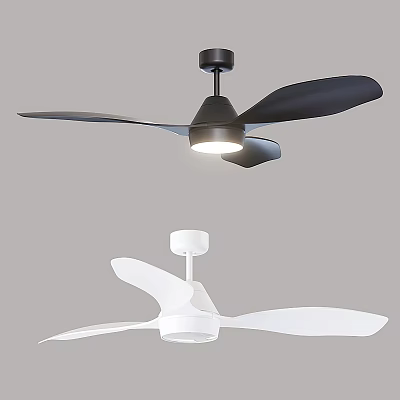 Modern Black And White Ceiling Fan With Light For Indoor Home Decor Use 3d model