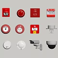 Essential Fire Safety Equipment Including Alarm Buttons Smoke Detectors Bells And Cameras