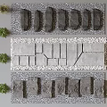 Black Green Slab Step Courtyard Paving Irregular Ting Green Slab Step Stone Slab Step 3d model