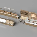 Bakery Display Shelves With Curved Design Bread Racks And Wooden Counter