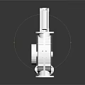 White Industrial Equipment With Transparent Cover Red And Yellow Internal Components