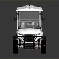 Modern White Golf Cart With Stylish Canopy Black Seats And Sleek Black Wheels