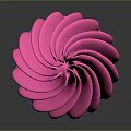 Swirled Pink Ice Cream in Brown Waffle Cone with Silver Trim