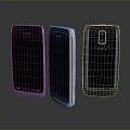 Three Nokia Mobile Phones In Blue Gold Dark Blue With App Icons On Screen