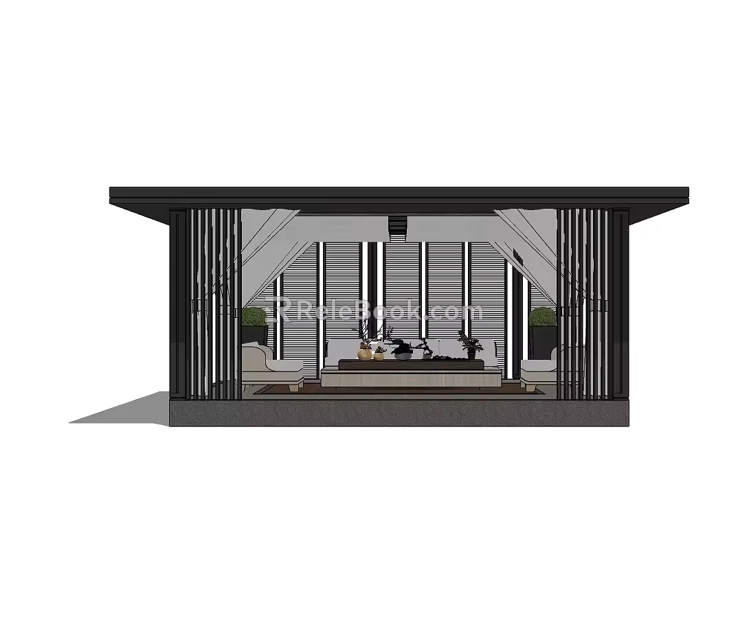 New Chinese Style Pavilion 3d model
