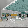 Aminta Modern Clothing Store With Green Ceiling Open Layout Mannequins And Vintage Decor