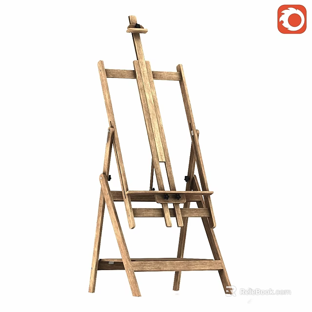 Rustic Wooden Hanging Easel Wall Decor Stand with Natural Wood Finish for Home Art 3d model 