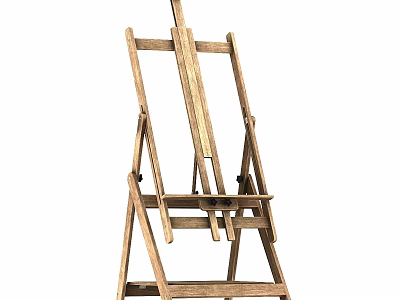 Rustic Wooden Hanging Easel Wall Decor Stand with Natural Wood Finish for Home Art 3d model