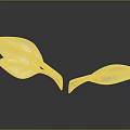 White Plant Leaf Shaped Objects On Black Background With Reflective Surface