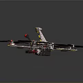 Space Exploration Aerial Drones With Red Yellow And Black White Designs For Cosmic Missions
