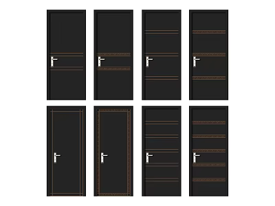 Door combination single door 3d model