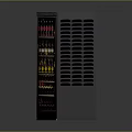 Modern Wine Cabinet Furniture With Glass Door And Multiple Shelves Holding Various Wine Bottles