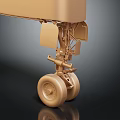 Golden Mechanical Structure of Urban Public Facility with Support Wheels and Components