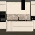 Modern Kitchen Cabinets With Marble Countertop Range Hood And Integrated Appliances