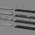 Different Styles of Awnings with Metal or Wooden Structures Mounted on Wall