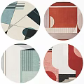 Round Rugs With Geometric Patterns Abstract Shapes And Colorful Modern Designs 3d model