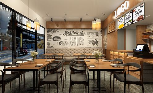 Modern porridge shop 3d model