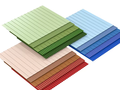 Various Colored Metal Corrugated Sheets For Building Roof And Walls 3d model