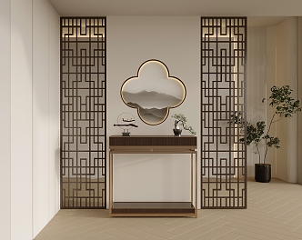 New Chinese style porch partition 3d model