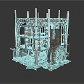 Gothic Architectural Model With Intricate Carvings Tall Columns And Arched Structures