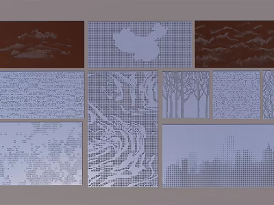 Modern Punched Plate Perforated Plate 3d model