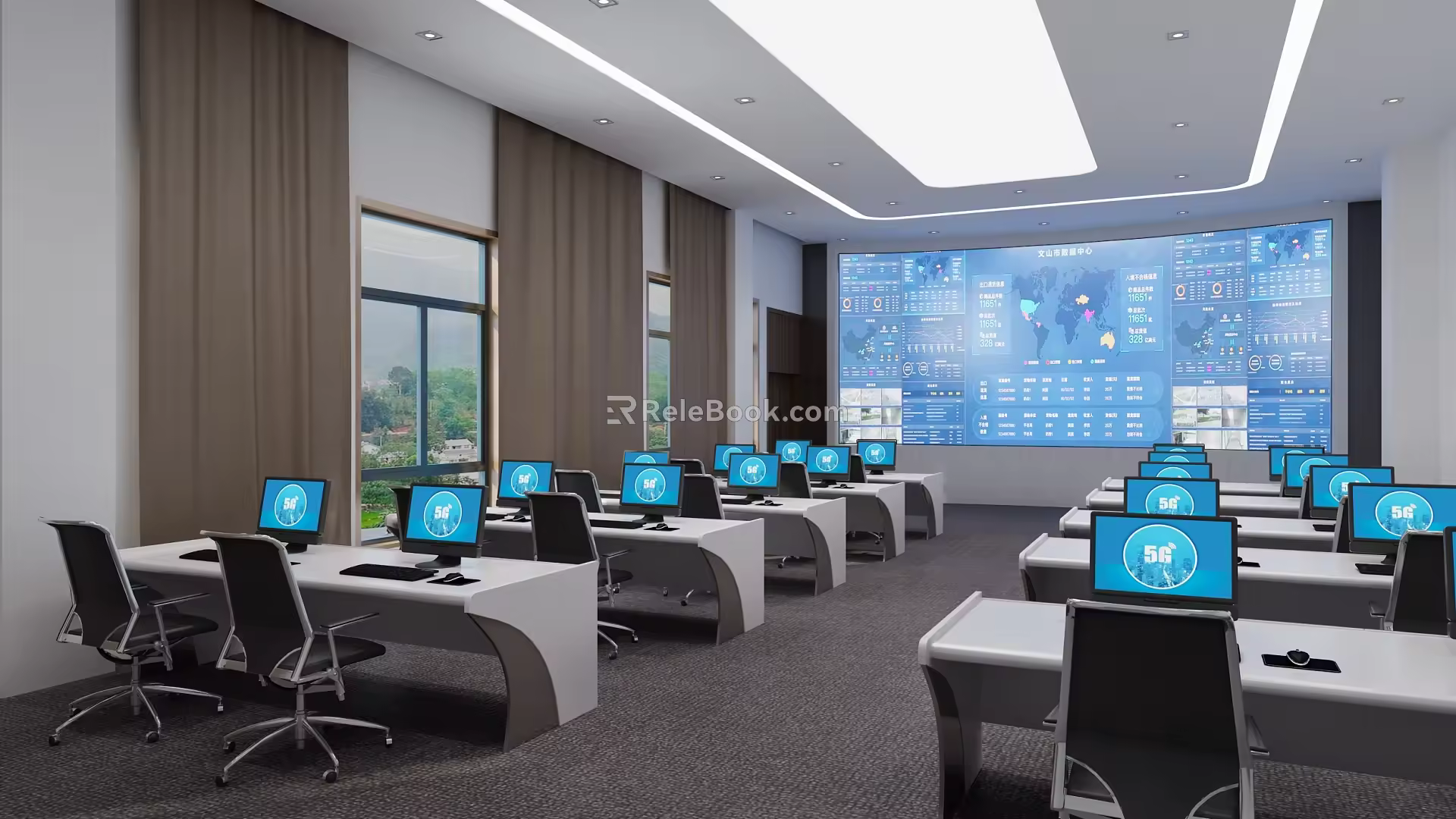 Intelligent Operation Center of Modern Command Center 3d model