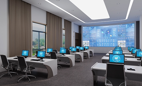 Intelligent Operation Center of Modern Command Center 3d model