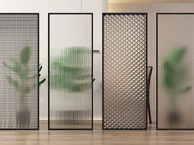 Modern Room Divider Screens With Various Patterns For Interior Home Decor And Indoor Plants 3d model