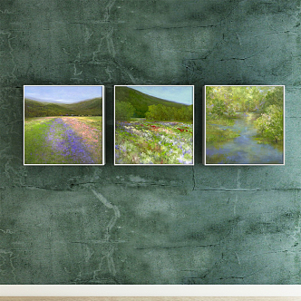 Modern Landscape Painting Simple Green Commercial Space Landscape Natural Landscape Decorative Painting 3d model