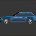 Blue Two Door Sports Car With Sporty Design And Shiny Exterior Finish