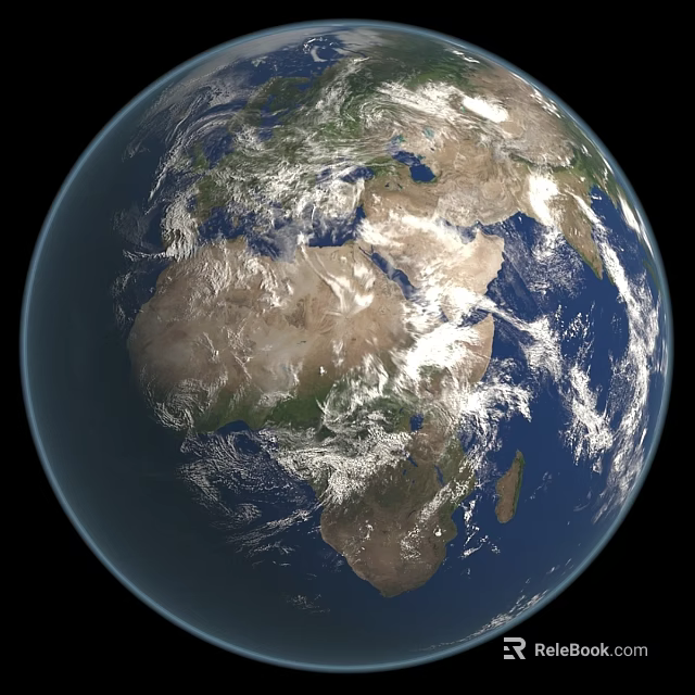 Earth Globe Themed Decorative Ornament Set For Modern Home Desktop Decor 3d model 