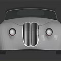 Silver Vintage Modern Sports Car With Black Roof And Streamlined Body Reflection