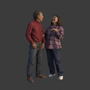 elderly couple 3d model