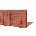 Building Exterior Wall With Red Brick And Various Patterned Lattice Designs 3d model
